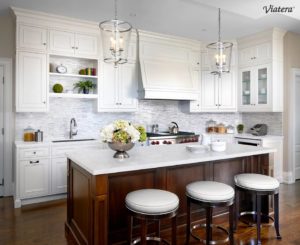 Stunning White Quartz Countertops Featuring Viatera Virgo