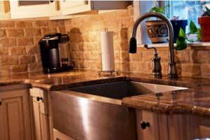 Farmhouse Sink Kitchen Granite Countertop