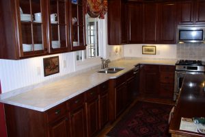 White Carrara Honed Granite Countertop